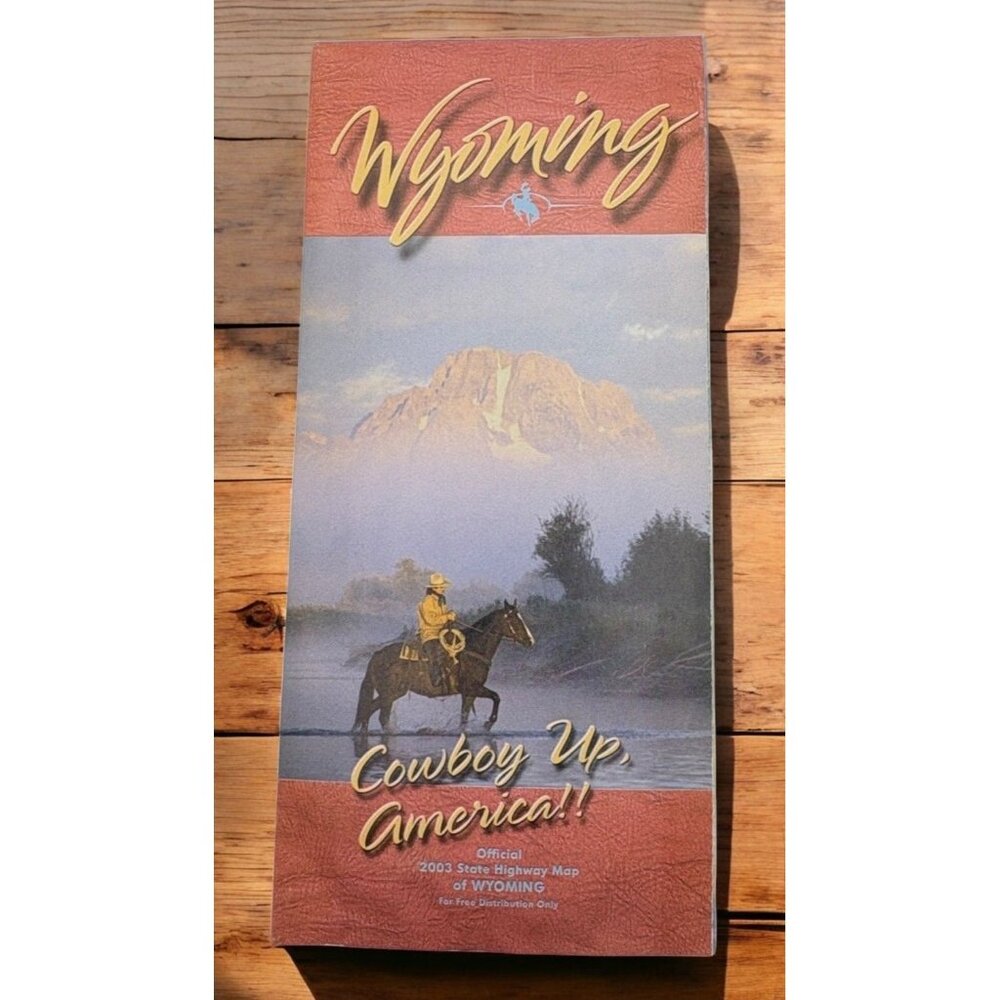 Vintage Wyoming Travel State Highway Road Map 2003 Tourist Information